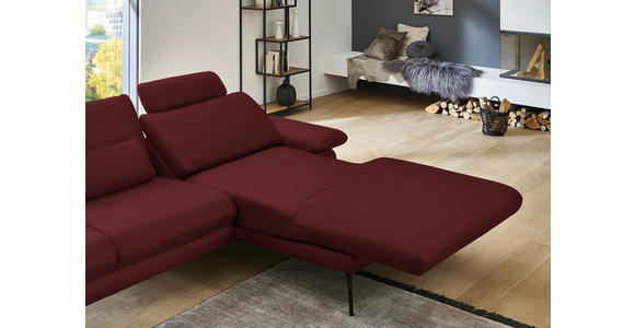 ECKSOFA in Echtleder Rot 310/180 cm - Rot/Schwarz, Design, Leder/Metall (310/180cm) - Dieter Knoll