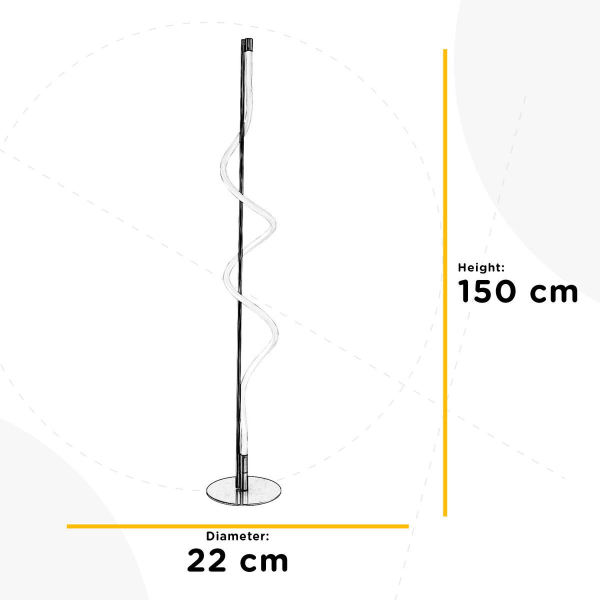 STOJACÍ LED SVÍTIDLO, 22/150 cm  - barvy stříbra, Design, kov/plast (22/150cm)