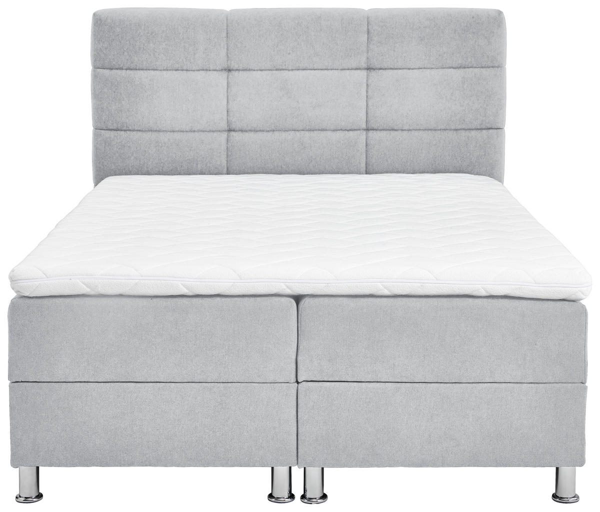 BOXBETT 140/200 cm  in Greige  - Chromfarben/Greige, KONVENTIONELL, Textil/Metall (140/200cm) - Carryhome