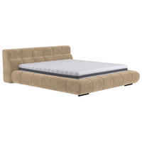 POLSTERBETT 200/200 cm,  in Sandfarben,  - Sandfarben/Schwarz, Design, Textil/Metall (200/200cm) - Belluti
