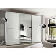 SCHWEBETÜRENSCHRANK 298/240/68 cm 3-türig Weiß  - Chromfarben/Weiß, Design, Glas/Holzwerkstoff (298/240/68cm) - Moderano