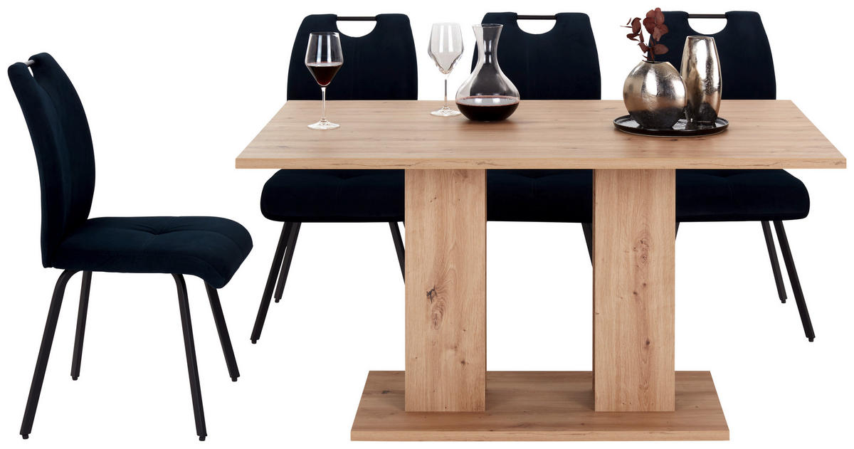 ESSTISCH rechteckig Eiche Artisan  - Schwarz/Eiche Artisan, KONVENTIONELL, Holzwerkstoff (138/74/90cm) - home24