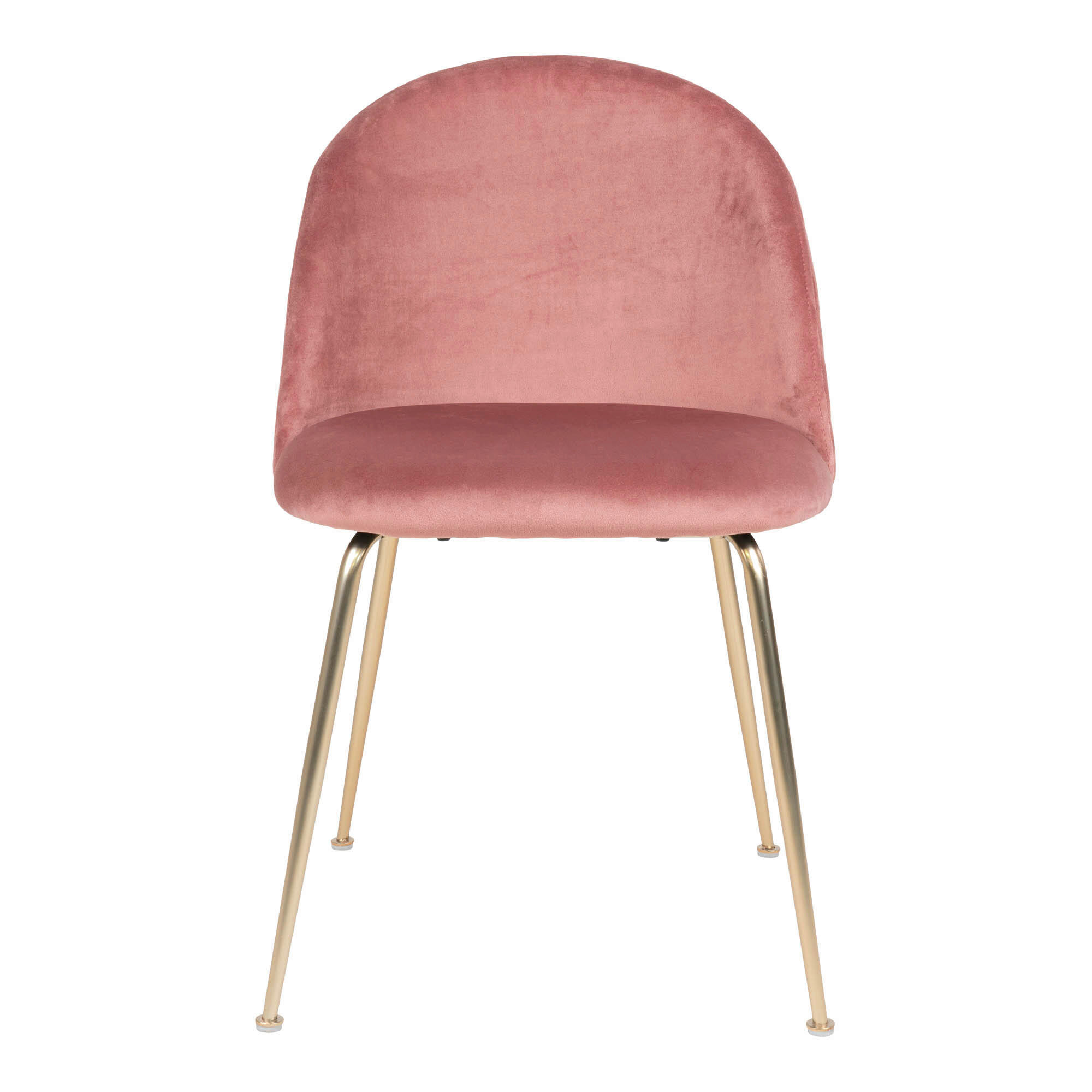 STOLSET 2 styck sammet  - mässingsfärgad/rosa, Modern, metall/textil (51/78/56cm) - MID.YOU