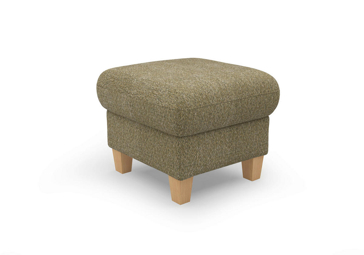HOCKER GLENDALE E Chenille Olivgrün  - Eichefarben/Olivgrün, KONVENTIONELL, Holz/Textil (58/48/58cm) - Sit & More