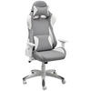 GAMINGSTUHL Grau, Weiß Kunststoff, Textil   - Weiß/Grau, MODERN, Kunststoff/Textil (66/126-134/59cm) - Livetastic