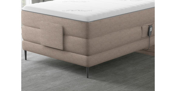 BOXSPRINGBETT 100/200 cm  in Hellbraun  - Hellbraun/Schwarz, Natur, Textil/Metall (100/200cm) - Esposa