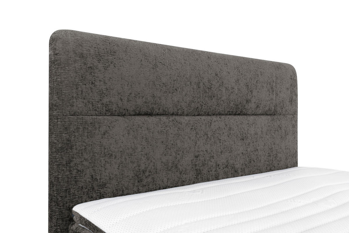 BOXSPRINGBETT 140/200 cm  in Dunkelbraun  - Dunkelbraun/Schwarz, Design, Textil/Metall (140/200cm) - Esposa