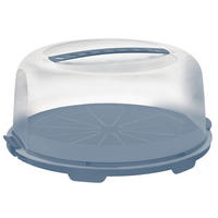 TORTENGLOCKE 35,5/34,5/16,5 cm  - Blau/Transparent, Basics, Kunststoff (35,5/34,5/16,5cm) - Rotho