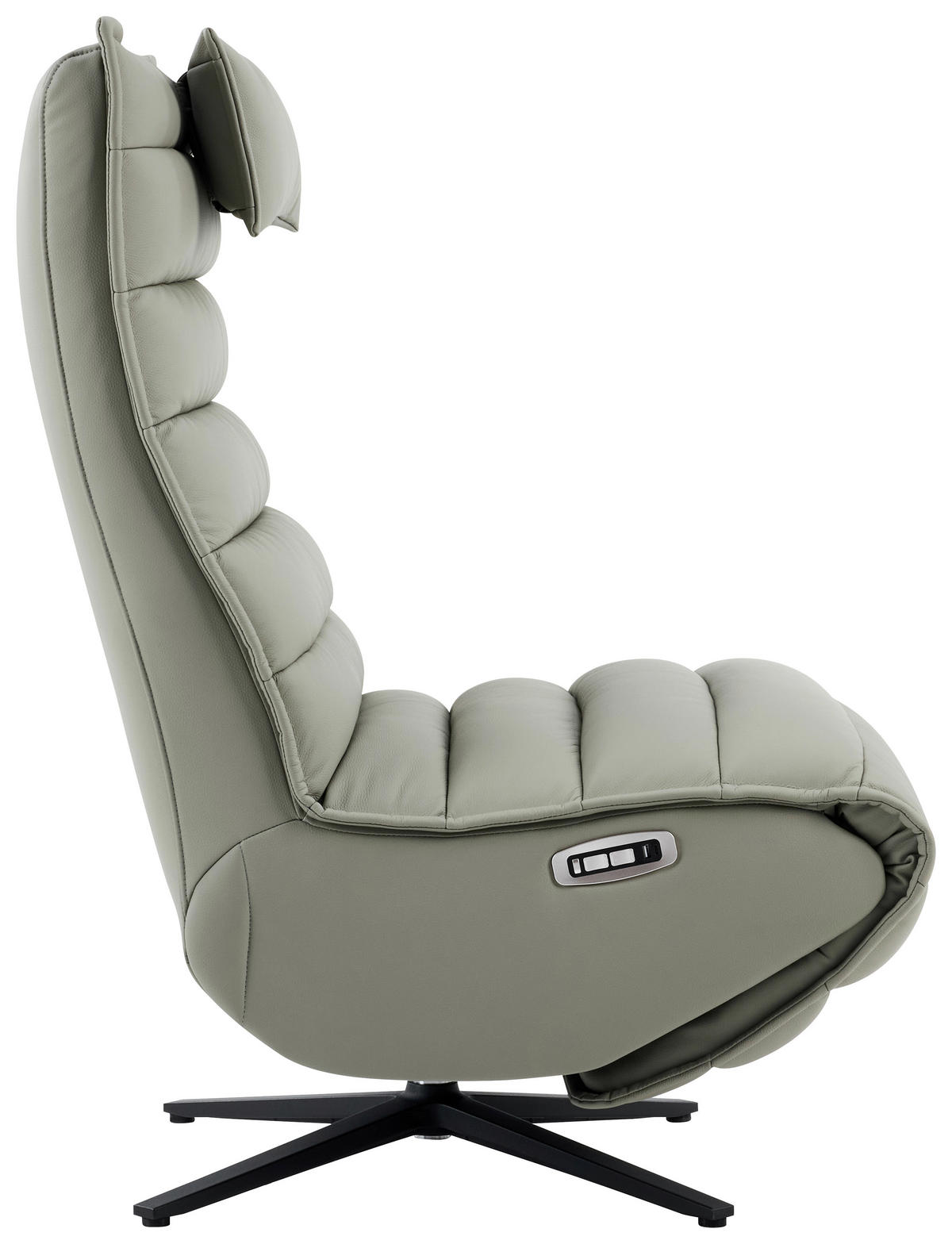 RELAXSESSEL in Metall, Textil, Leder Grau, Schwarz  - Schwarz/Grau, Design, Leder/Textil (68/108/84cm) - Stylife