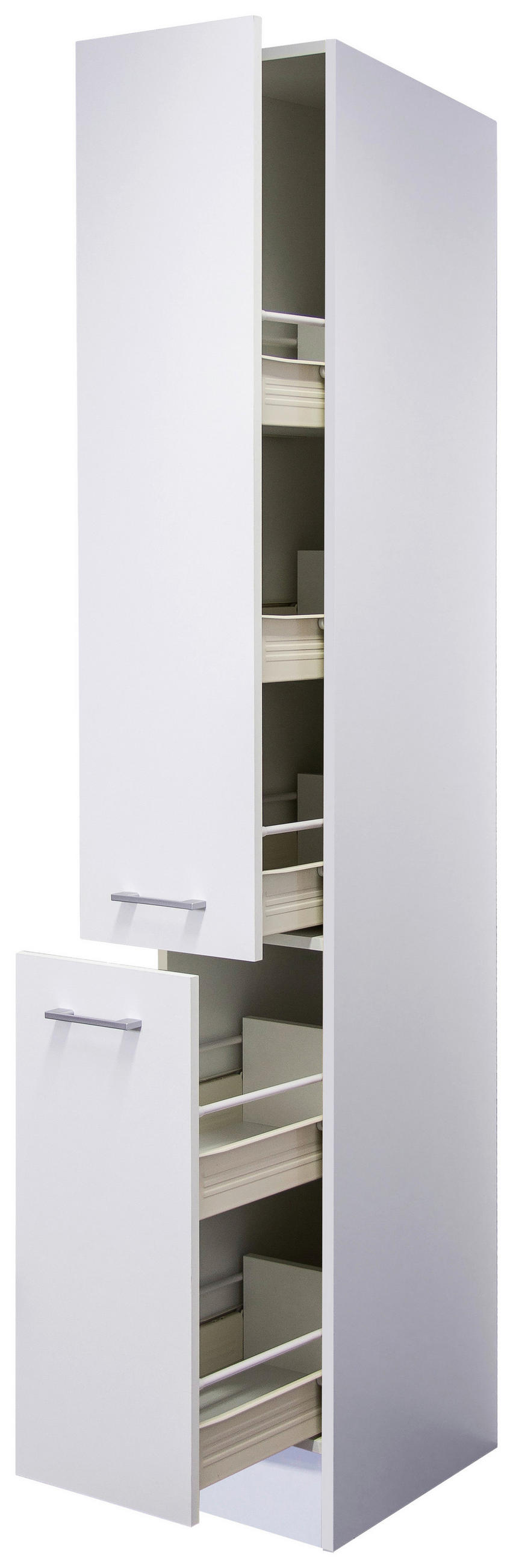 APOTHEKERSCHRANK 30/200/57 cm  in Weiß  - Alufarben/Weiß, KONVENTIONELL, Holzwerkstoff/Kunststoff (30/200/57cm) - FlexWell