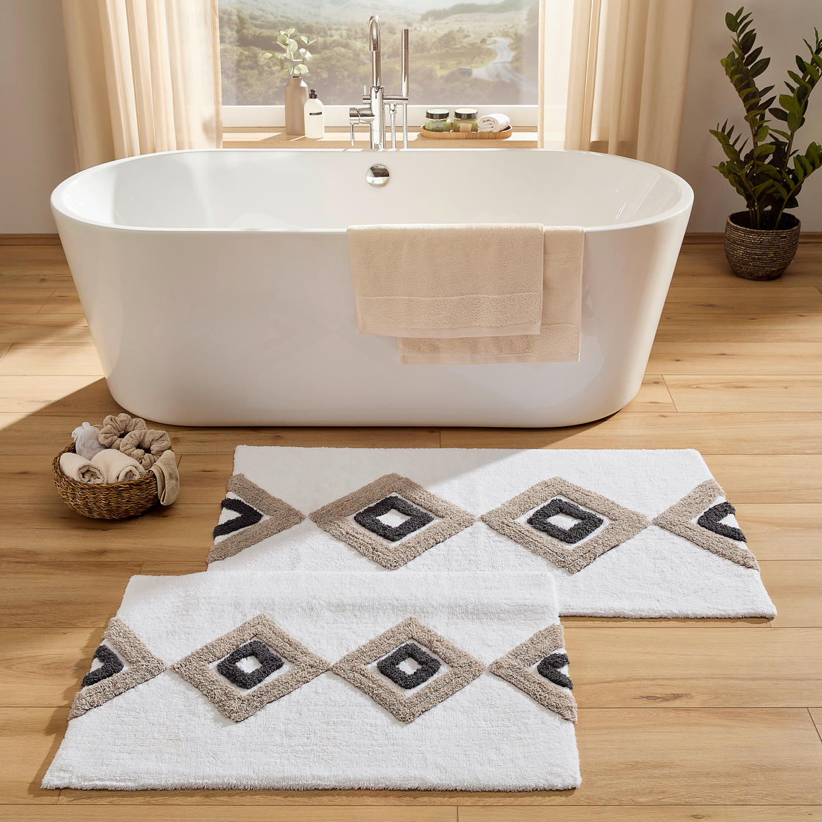 BADEMATTE Weiß 70/120 cm  - Weiß, KONVENTIONELL, Textil (70/120cm) - Esposa