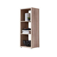STOJACÍ REGÁL, dub sonoma, 37,5/108,5/33 cm - strieborná/dub sonoma, Modern, kompozitné drevo/plast (37,5/108,5/33cm) - MID.YOU
