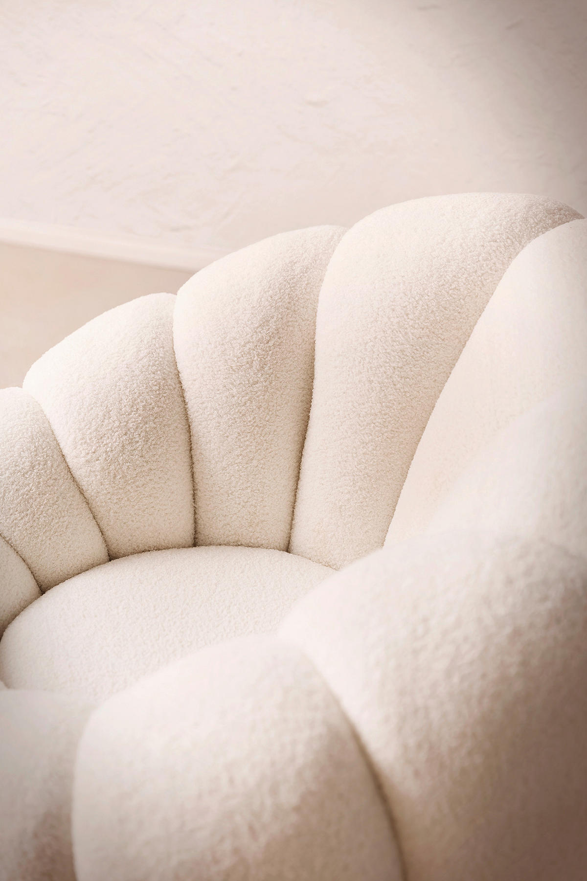 SESSELSET in Teddystoff Weiß  - Weiß, MODERN, Textil (97/65/95cm) - Livetastic