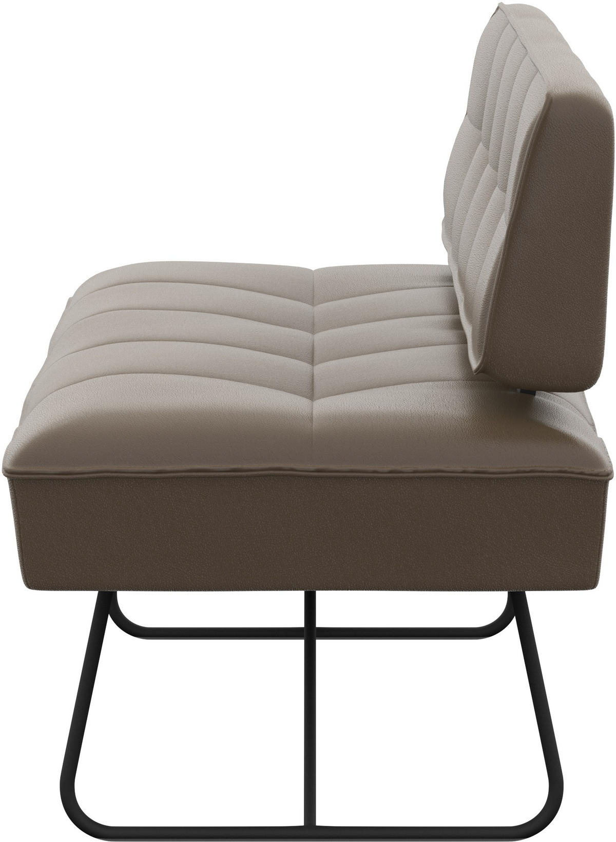 SITZBANK 165/88/66 cm Echtleder Grau  - Schwarz/Grau, Design, Leder/Metall (165/88/66cm) - Moderano