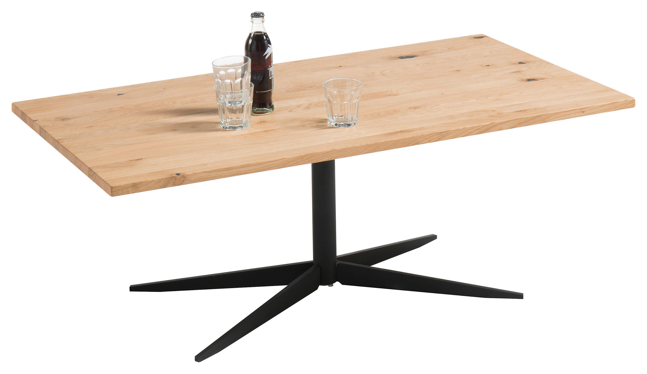 KLUB STOLIĆ crna, boje hrasta  drvo, metal  - boje hrasta/crna, Moderno, drvo/metal (110/60/40,5cm) - Hom`in