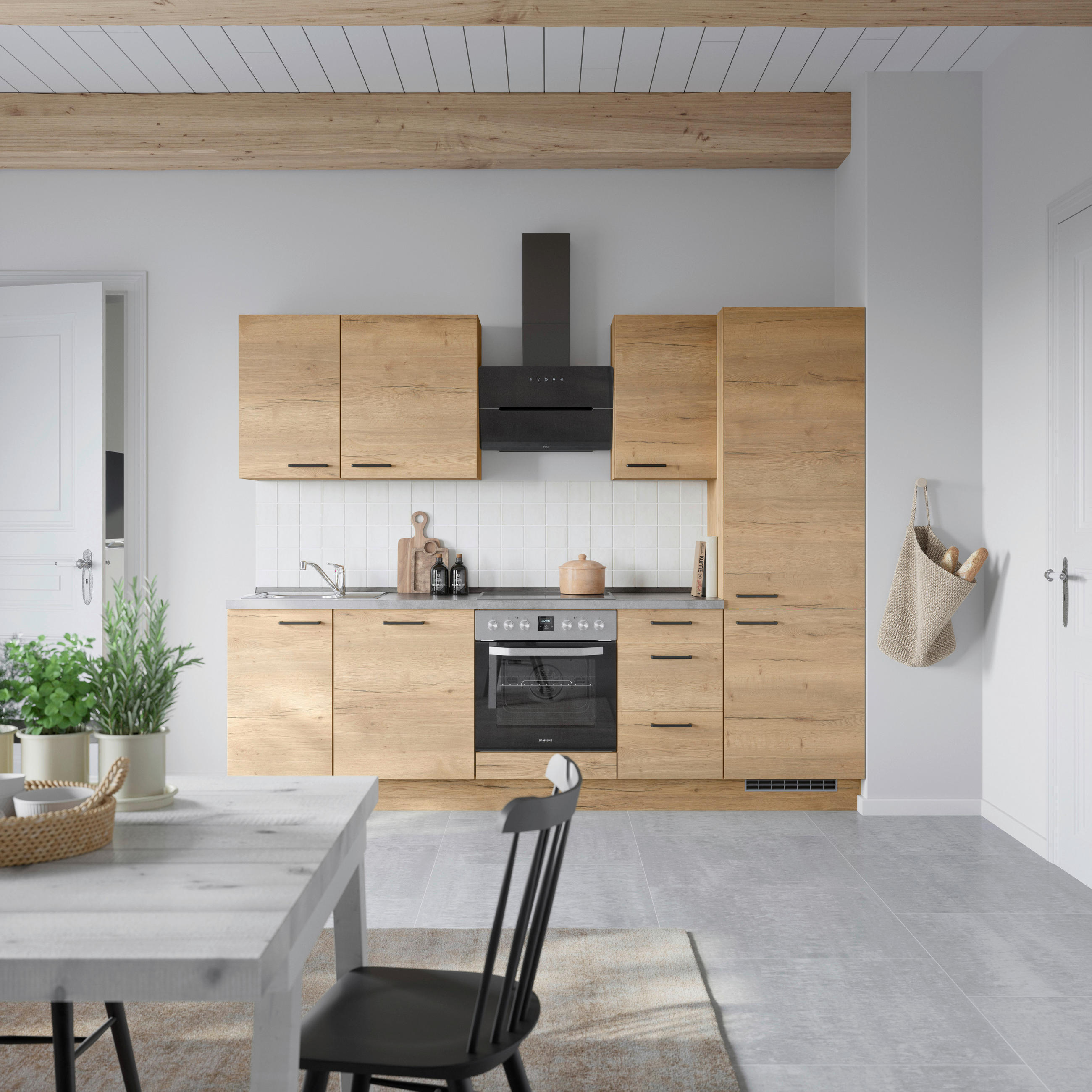 Nobilia Küchenblock Structura Eiche, Schiefer 270 cm