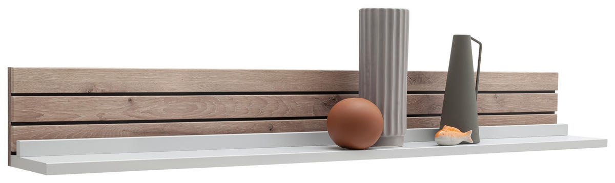 WANDBOARD  150/19/20 cm  - Weiss/Eichefarben, Design, Holzwerkstoff (150/19/20cm) - Stylife