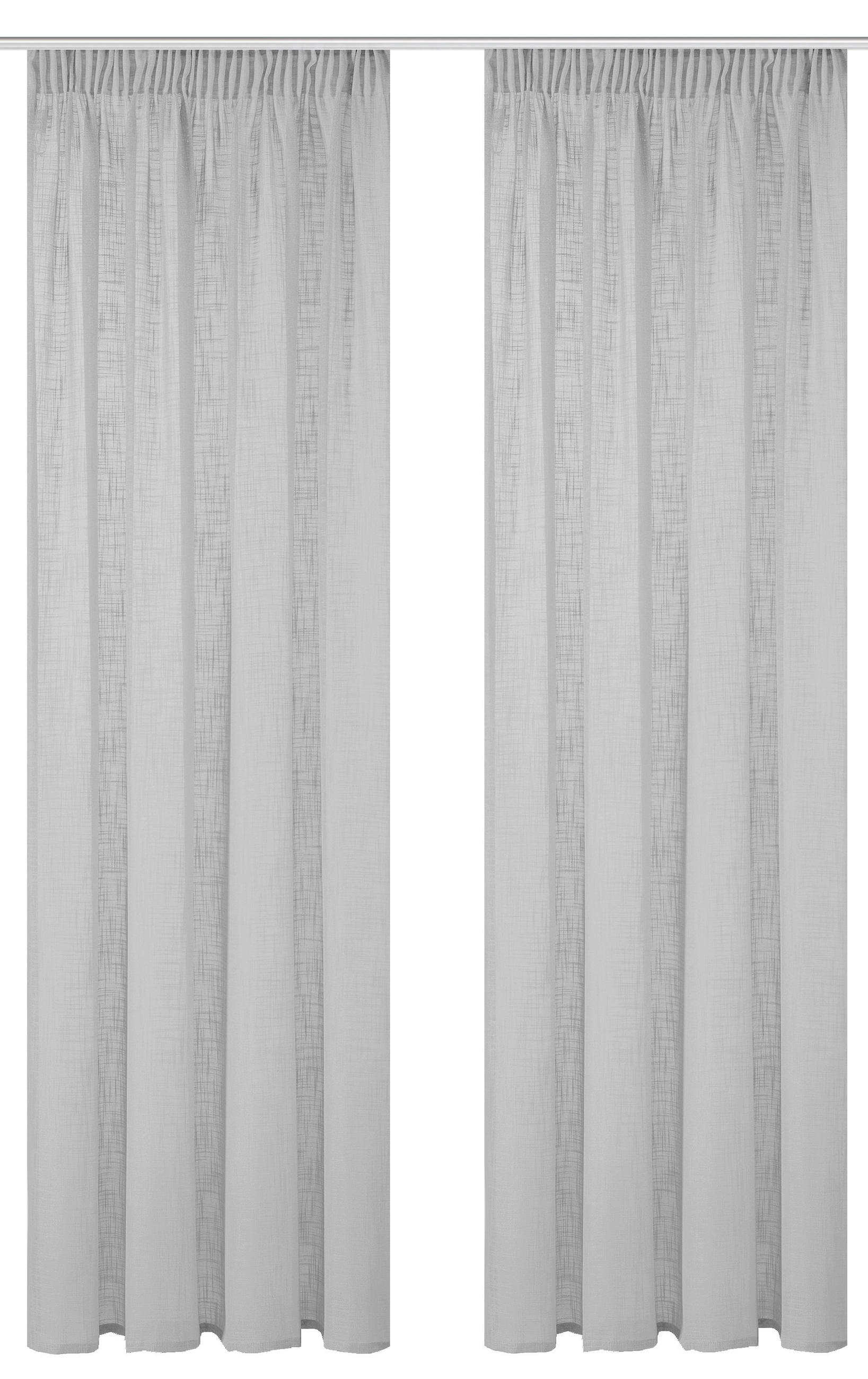 FERTIGVORHANG halbtransparent 140/160 cm 2 Stück - Grau, Basics, Textil (140/160cm)