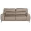 3-SITZER-SOFA in Lederlook Sandfarben  - Sandfarben/Chromfarben, Modern, Textil/Metall (210/92/96cm) - MID.YOU