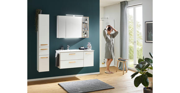 SPIEGELSCHRANK 105/70,3/17,3 cm  - Eichefarben/Weiß, KONVENTIONELL, Glas/Holzwerkstoff (105/70,3/17,3cm) - Dieter Knoll