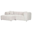 ECKSOFA Naturfarben Cord Zierkissen, Rücken echt  - Schwarz/Naturfarben, KONVENTIONELL, Kunststoff/Textil (162/250cm) - Carryhome