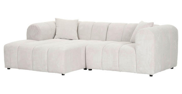 ECKSOFA Naturfarben Cord Zierkissen, Rücken echt  - Schwarz/Naturfarben, KONVENTIONELL, Kunststoff/Textil (162/250cm) - Carryhome