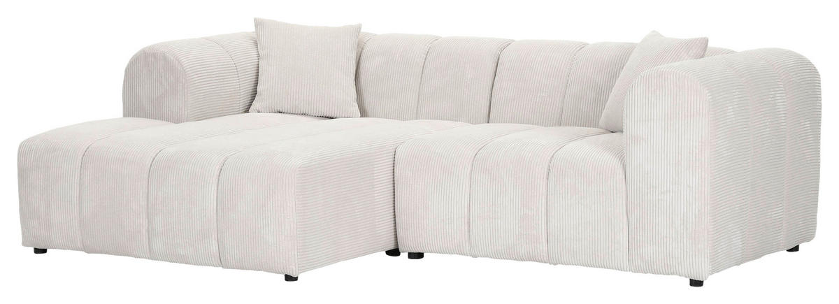 ECKSOFA Naturfarben Cord Zierkissen, Rücken echt  - Schwarz/Naturfarben, KONVENTIONELL, Kunststoff/Textil (162/250cm) - Carryhome