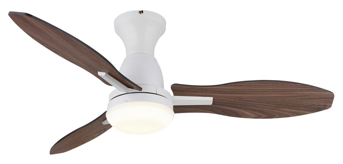 Ventilator mit Beleuchtung GALE 107/32,5 cm   - Hellbraun/Dunkelbraun, KONVENTIONELL, Holzwerkstoff/Kunststoff (107/32,5cm) - Globo