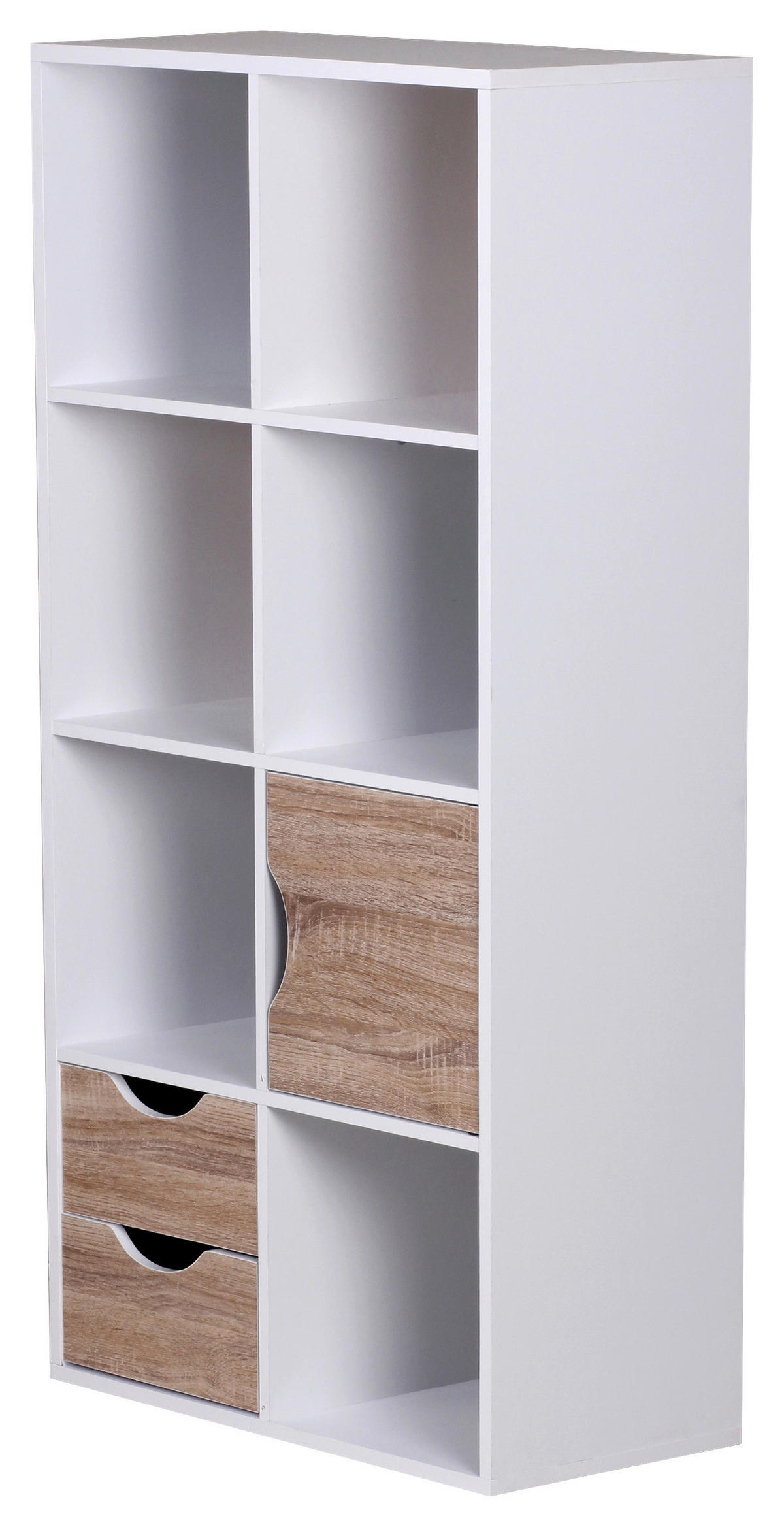 REGÁL, bílá, barvy dubu, 60/120/29 cm - bílá/barvy dubu, Konvenční, kompozitní dřevo (60/120/29cm) - MID.YOU