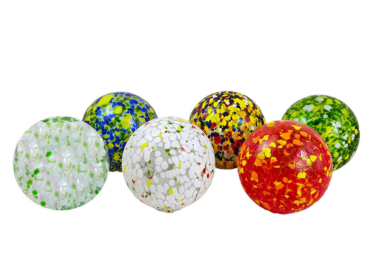 KOULE S RŮŽÍ - vícebarevná, Lifestyle, kov/sklo (15cm)