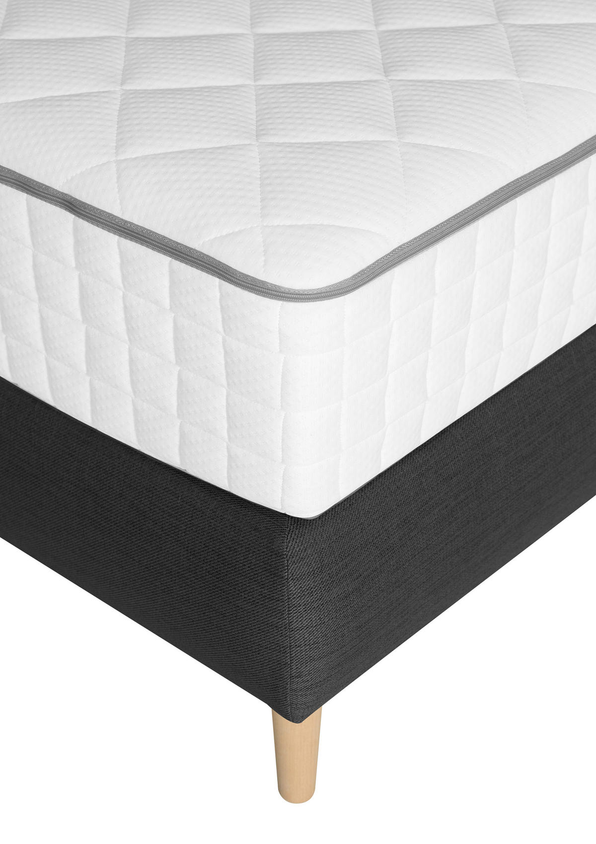 BOXSPRINGBETT 140/200 cm  in Dunkelgrau  - Dunkelgrau, Design, Holz/Textil (140/200cm) - Welnova