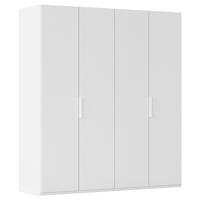 DREHTÜRENSCHRANK 201/223/61 cm,  in Weiß, 4-türig  - Weiß, Basics, Holzwerkstoff/Metall (201/223/61cm) - Novel