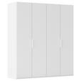 DREHTÜRENSCHRANK 201/223/61 cm,  in Weiß, 4-türig  - Weiß, Basics, Holzwerkstoff/Metall (201/223/61cm) - Novel