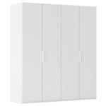 DREHTÜRENSCHRANK 201/223/61 cm,  in Weiß, 4-türig  - Weiß, Basics, Holzwerkstoff/Metall (201/223/61cm) - Novel