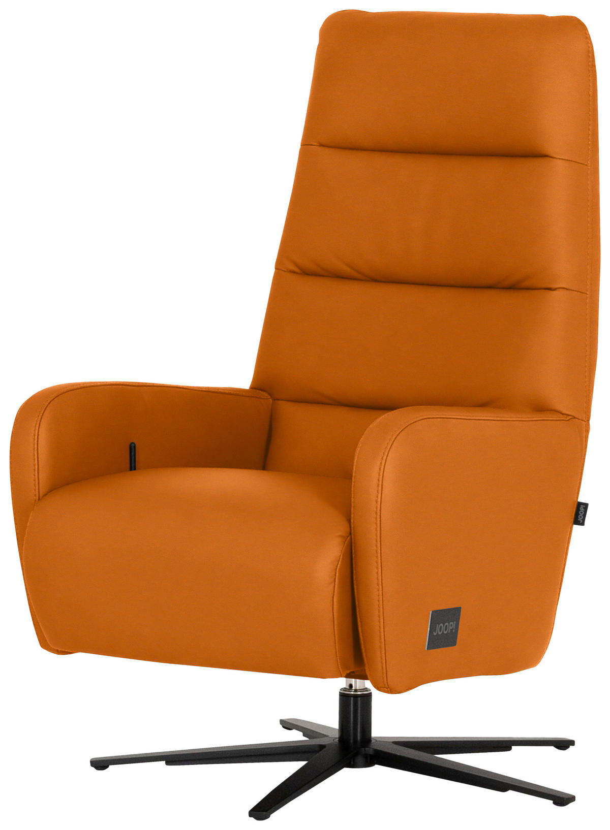 RELAXSESSEL Leder Orange  - Schwarz/Orange, Modern, Leder/Metall (66/110/83cm) - Joop!