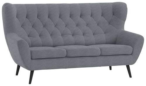3-SITZER-SOFA in Mikrofaser Grau  - Schwarz/Grau, Design, Holz/Textil (187/101/95cm) - Stylife