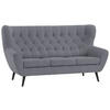 3-SITZER-SOFA in Mikrofaser Grau  - Schwarz/Grau, Design, Holz/Textil (187/101/95cm) - Stylife