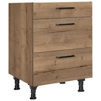 SCHUBKASTENUNTERSCHRANK 60/87/56 cm  in Eiche dunkel  - Eiche dunkel/Schwarz, MODERN, Holzwerkstoff/Metall (60/87/56cm) - Nobilia