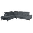 ECKSOFA Dunkelgrau Webstoff  - Dunkelgrau/Schwarz, KONVENTIONELL, Textil/Metall (225/288cm) - Carryhome