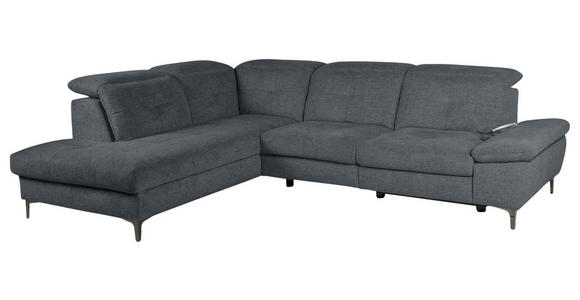 ECKSOFA Dunkelgrau Webstoff  - Dunkelgrau/Schwarz, KONVENTIONELL, Textil/Metall (225/288cm) - Carryhome