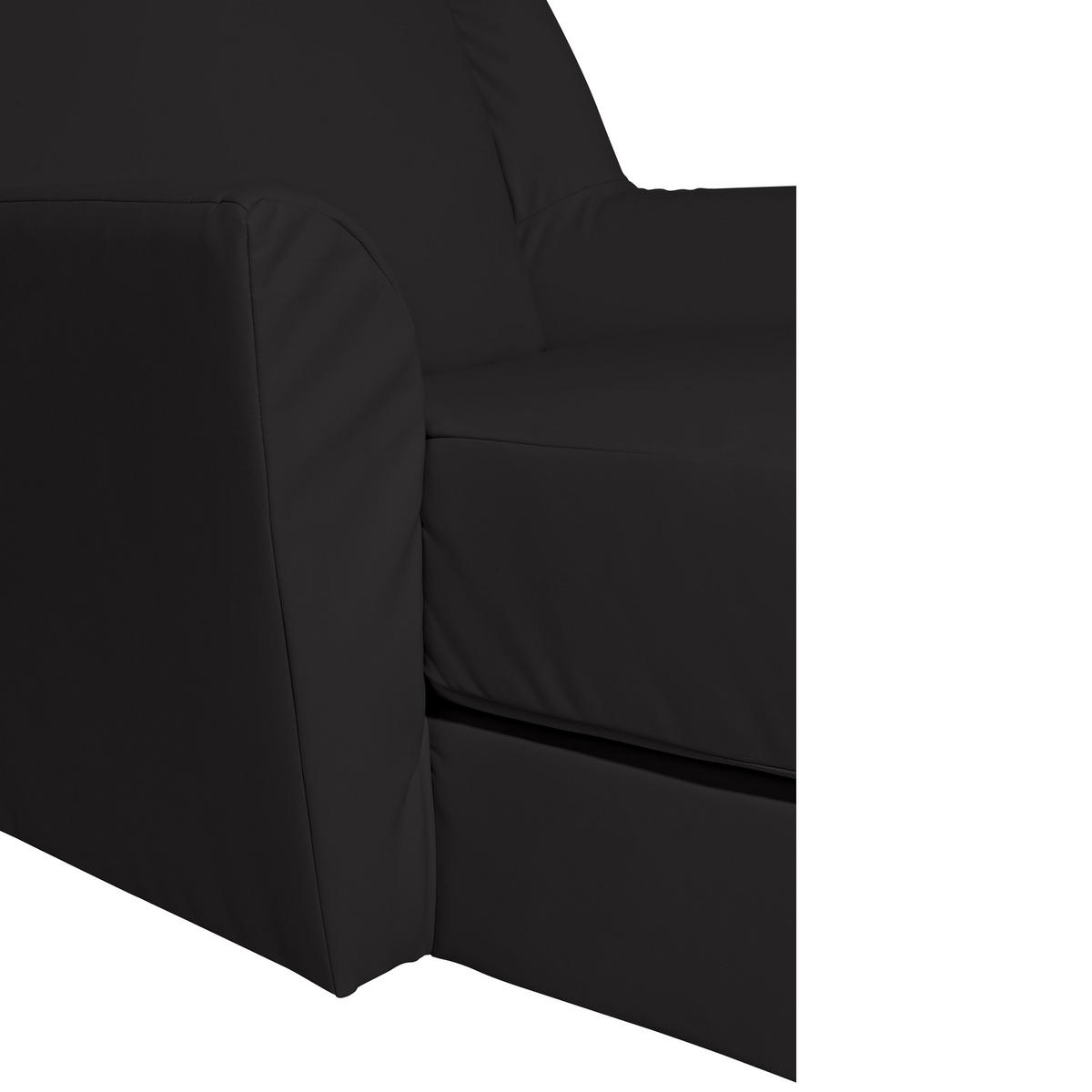 XXL-SESSEL in Lederlook Schwarz  - Schwarz/Naturfarben, Modern, Holz/Holzwerkstoff (136/107/142cm) - Max Winzer