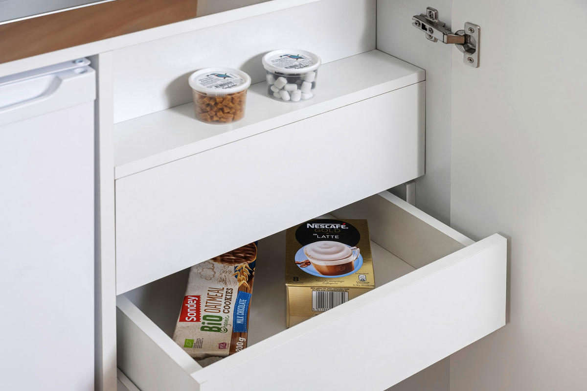 SCHRANKKÜCHE 104/193/67 cm  Grau  - Weiss/Edelstahlfarben, Modern, Holzwerkstoff/Metall (104/193/67cm) - Respekta