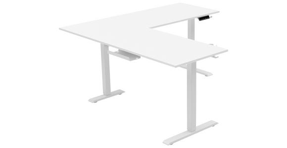 ECKSCHREIBTISCH 160/160/72-117 cm  in Weiß  - Weiß, KONVENTIONELL, Holzwerkstoff/Kunststoff (160/160/72-117cm) - Carryhome