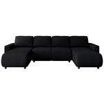 WOHNLANDSCHAFT Schwarz Webstoff  - Schwarz, MODERN, Kunststoff/Textil (150/312/150cm) - Xora