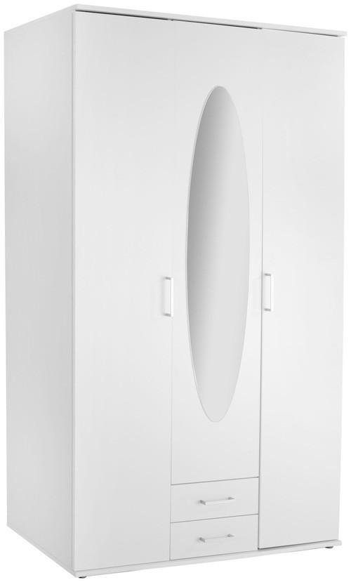 ORMAR S KLASIČNIM VRATIMA bijela   - bijela/boje aluminija, Moderno, drvni materijal/plastika (120/195/55cm)