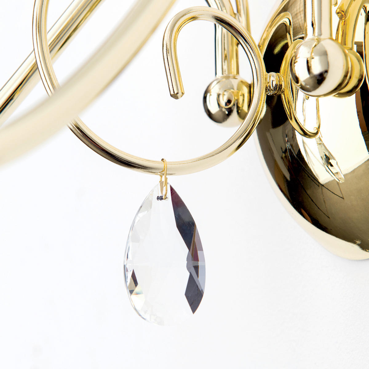 KRISTALL-WANDLEUCHTE   - Goldfarben, LIFESTYLE, Glas/Metall (34,0/43,0/26,0cm)