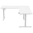 ECKSCHREIBTISCH höhenverstellbar  - Weiß, KONVENTIONELL, Holzwerkstoff/Kunststoff (160/160/72-117cm) - Carryhome