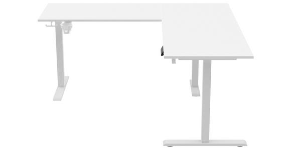 ECKSCHREIBTISCH höhenverstellbar  - Weiß, KONVENTIONELL, Holzwerkstoff/Kunststoff (160/160/72-117cm) - Carryhome