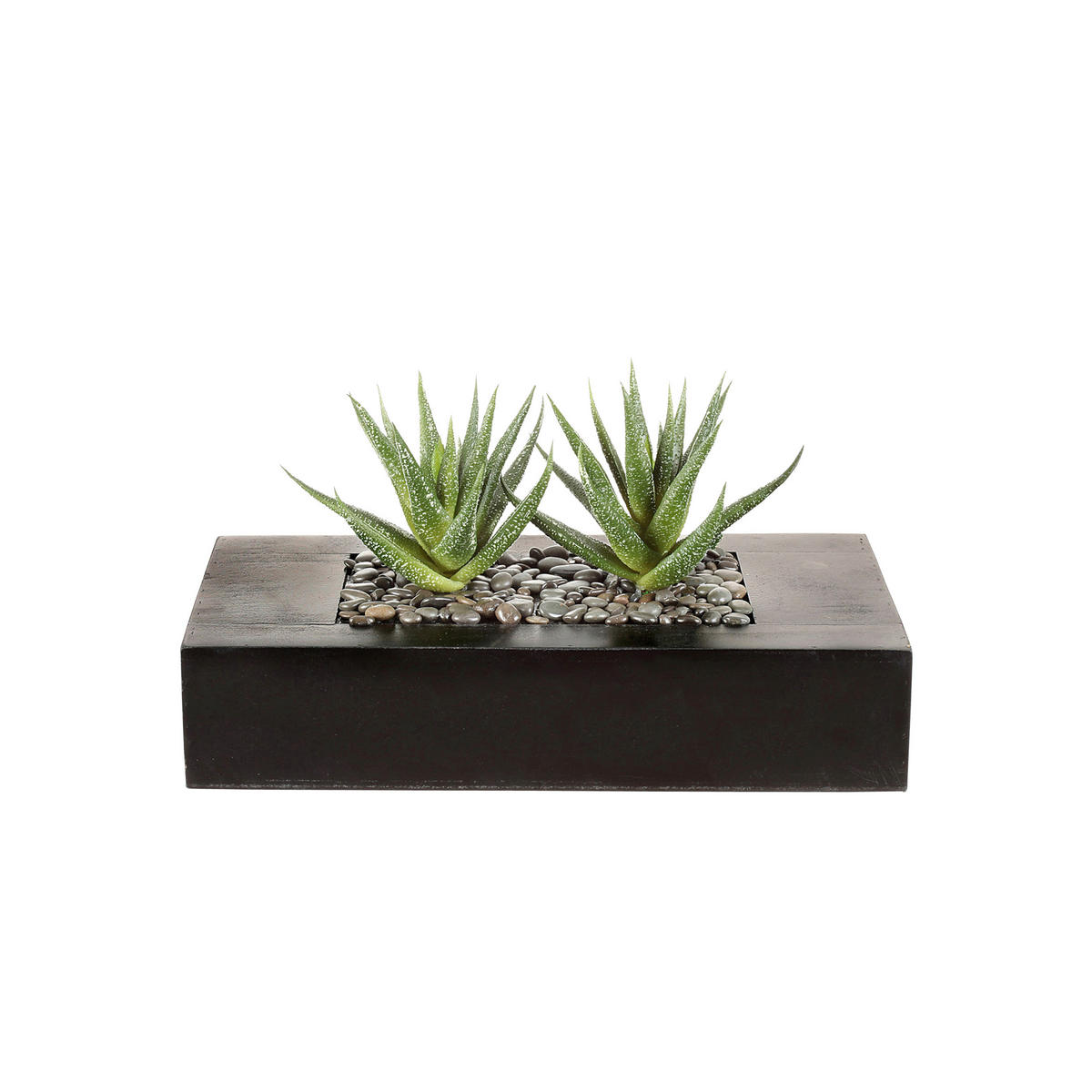 KUNSTPFLANZE Agave 14 cm  - Braun/Grün, Design, Holz/Kunststoff (14cm) - P & B