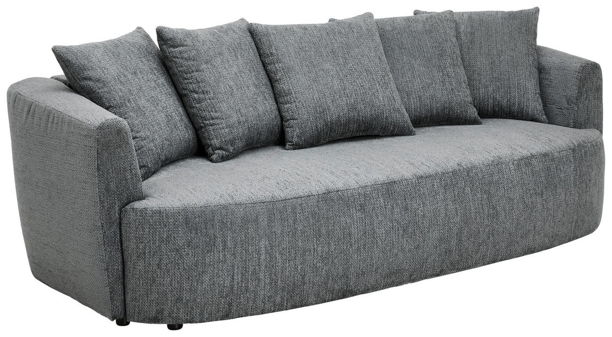 SCHLAFSOFA  mit Stoffauswahl, Liegefunktion, Schlafen auf Sitzhöhe, Rücken echt Chenille Dunkelgrau  - Dunkelgrau/Schwarz, KONVENTIONELL, Kunststoff/Textil (238/74/107cm) - Carryhome